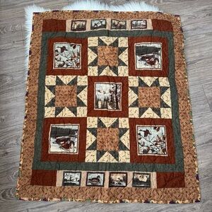 Baby Quilt Handmade Ducks Outdoor Scenes